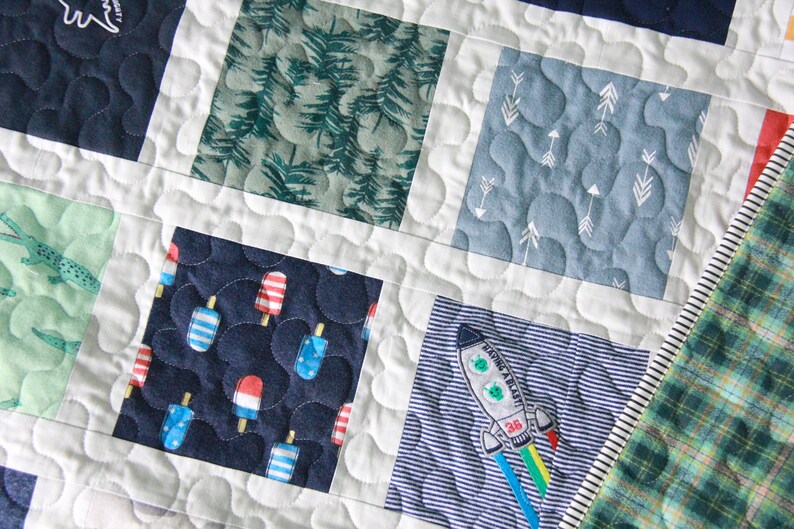 Onesie Quilt with borders around each square, T-shirt Quilt, Memory Quilt, First Year Quilt, Baby Clothes Keepsake Quilt, Heirloom Quilt image 4