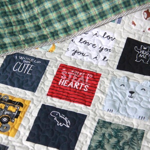 Onesie Quilt with borders around each square, T-shirt Quilt, Memory Quilt, First Year Quilt, Baby Clothes Keepsake Quilt, Heirloom Quilt image 3