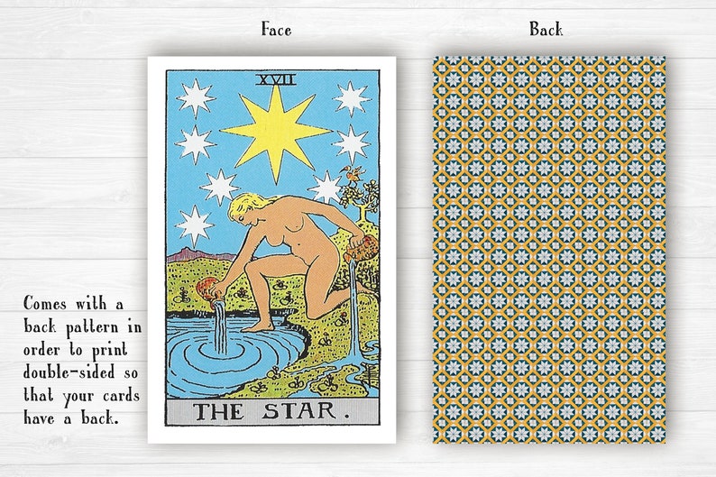 Printable Rider Waite Tarot 78 Card Deck with Reading Guide | Etsy