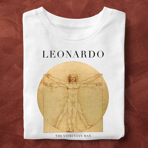 Vitruvian Man, Leonardo DaVinci Painting, Unisex T-Shirt, Art T-Shirt, Fine Art, Art Lover Gift, Gift for Her, Gift for Him, Renaissance