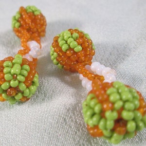 Unisex beaded cufflinks, handmade with vintage seed beads and fine jewellery wire, artisan accessories
