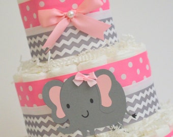 Pink Chevron Safari Diaper Cake Elephant Diaper Cake Pink Etsy Pink Chevron Safari Diaper Cake Elephant Diaper Cake Pink Etsy