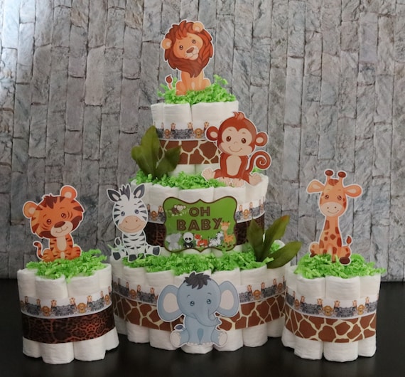 diaper cake safari theme