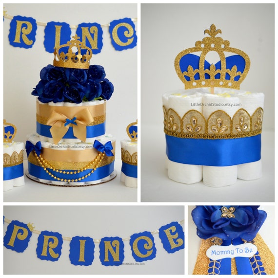 Little Prince Baby Shower Cake Gold Prince Princecake Crown