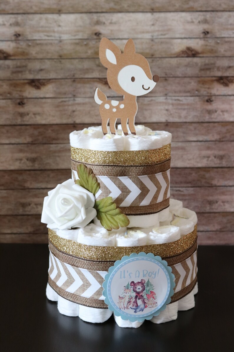 rustic diaper cake boy