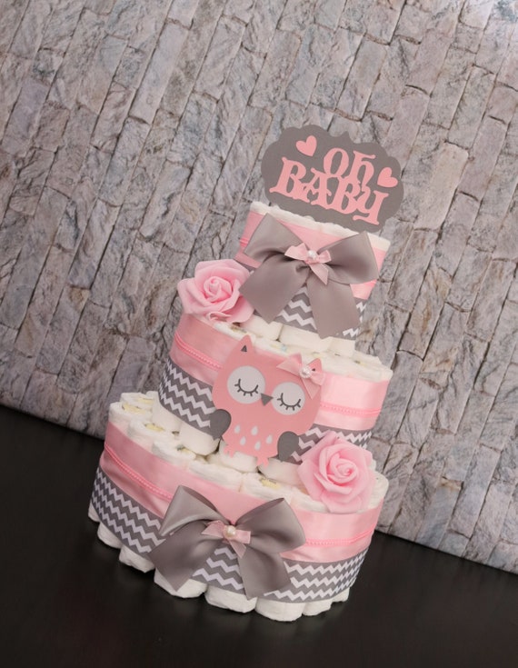 owl diaper cake