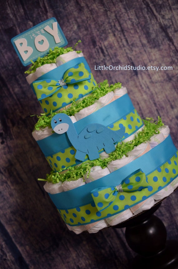 It S Boy Dinosaur Diaper Cake Dino Baby Shower Gifts Etsy