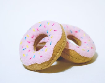 Pink Icing Catnip “Donut” with Tri-color Sprinkles