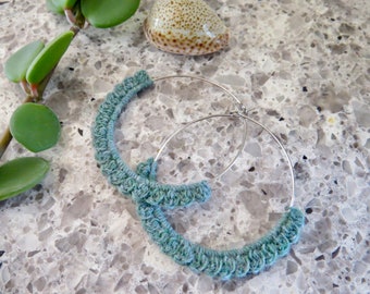 Handmade Micro Crochet Hoop Earrings