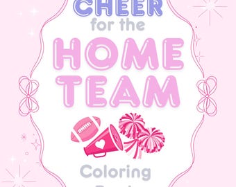Cheer Coloring Book Sports Home Team Download Editable Sister Gift