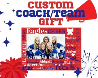 Sports Team or Cheer Coach Gift Editable Printable - Team Pic - Customizable