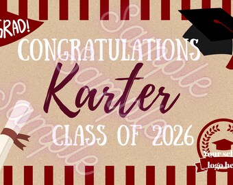 Graduation Banner - DIY TEMPLATE DOWNLOAD - 2 foot by 3 foot