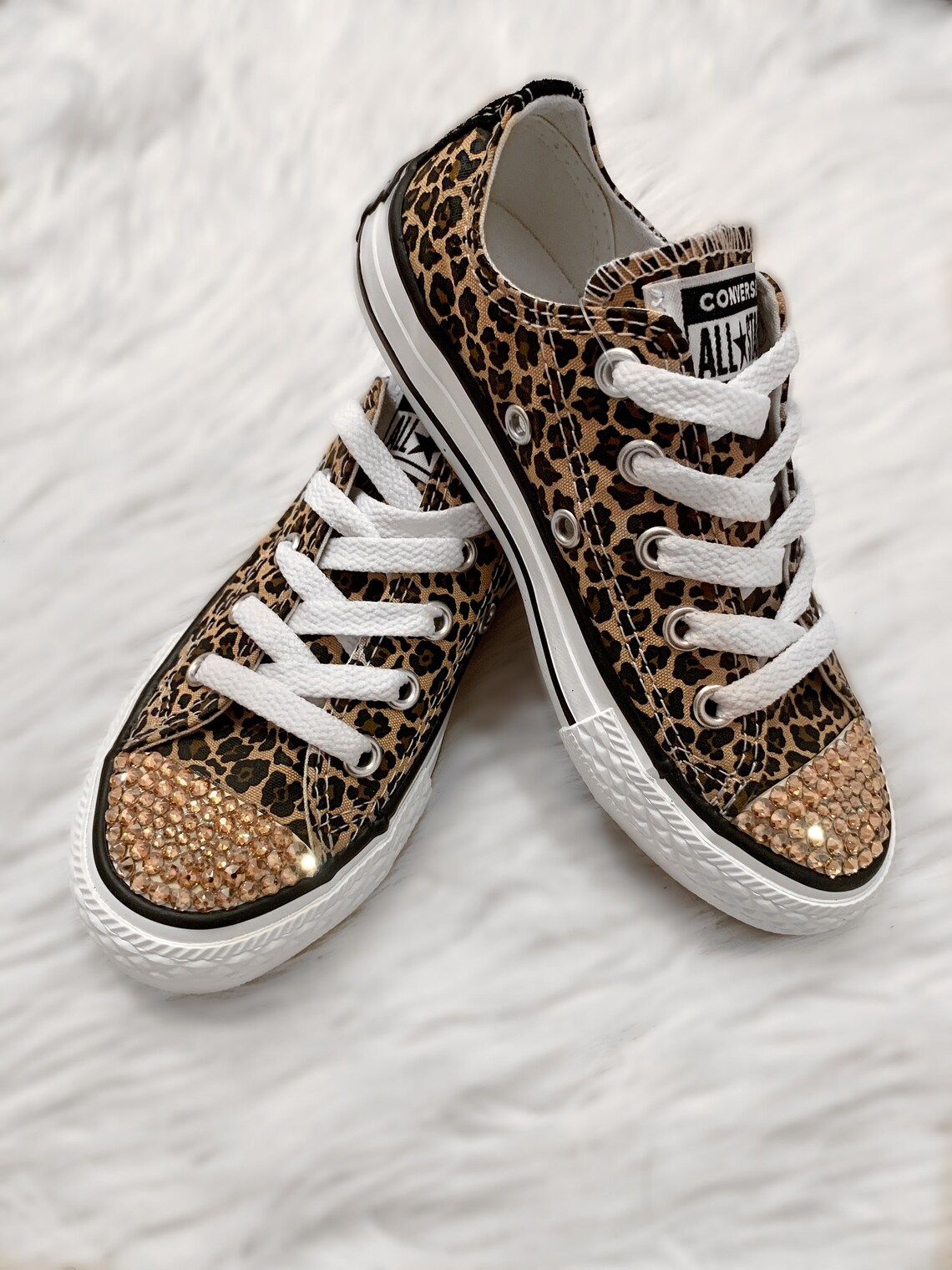 converse leopard silver