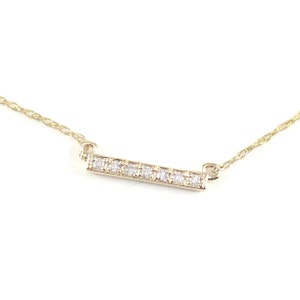 Gold & Diamond Horizontal Bar Necklace