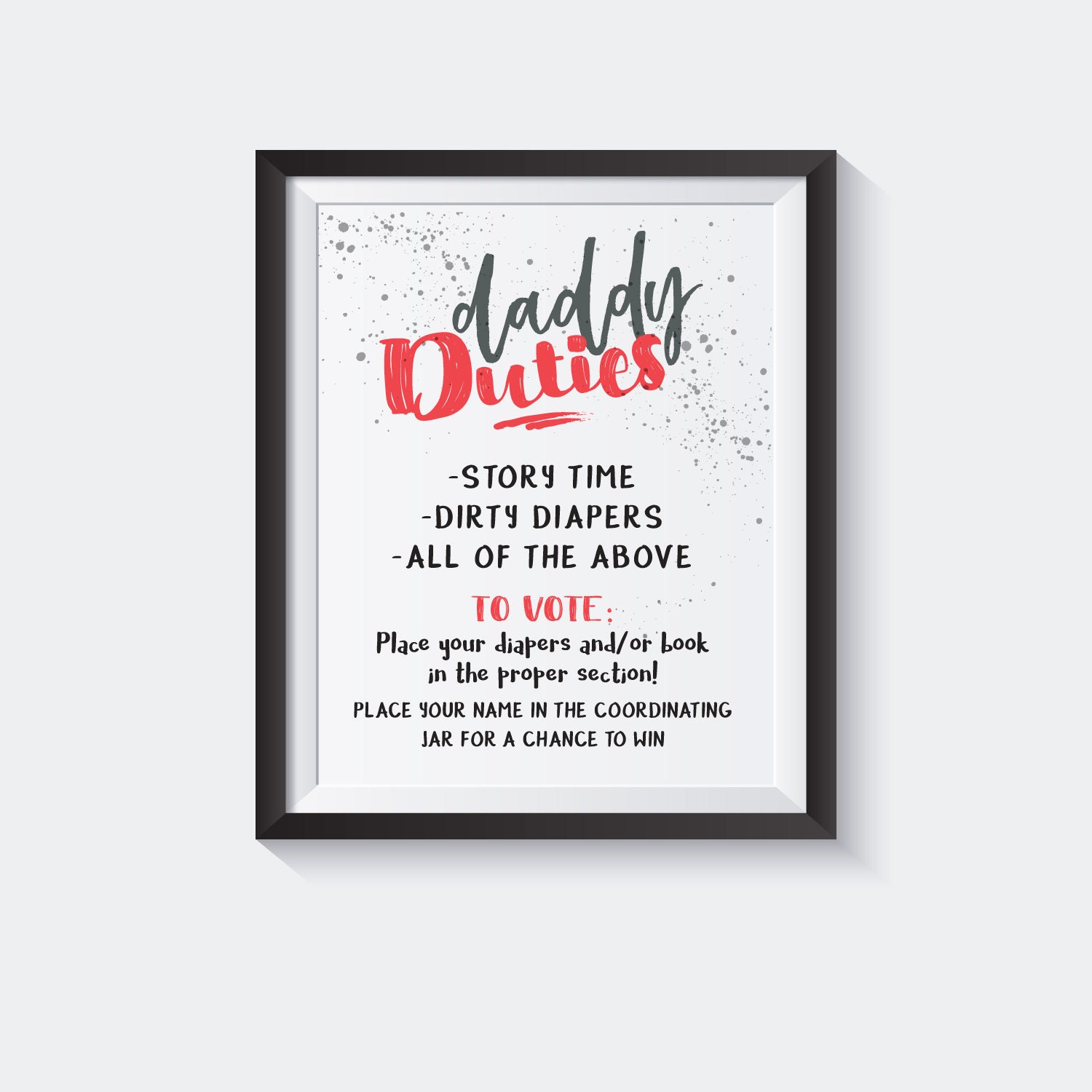 Daddy Duties Baby Shower Game Etsy