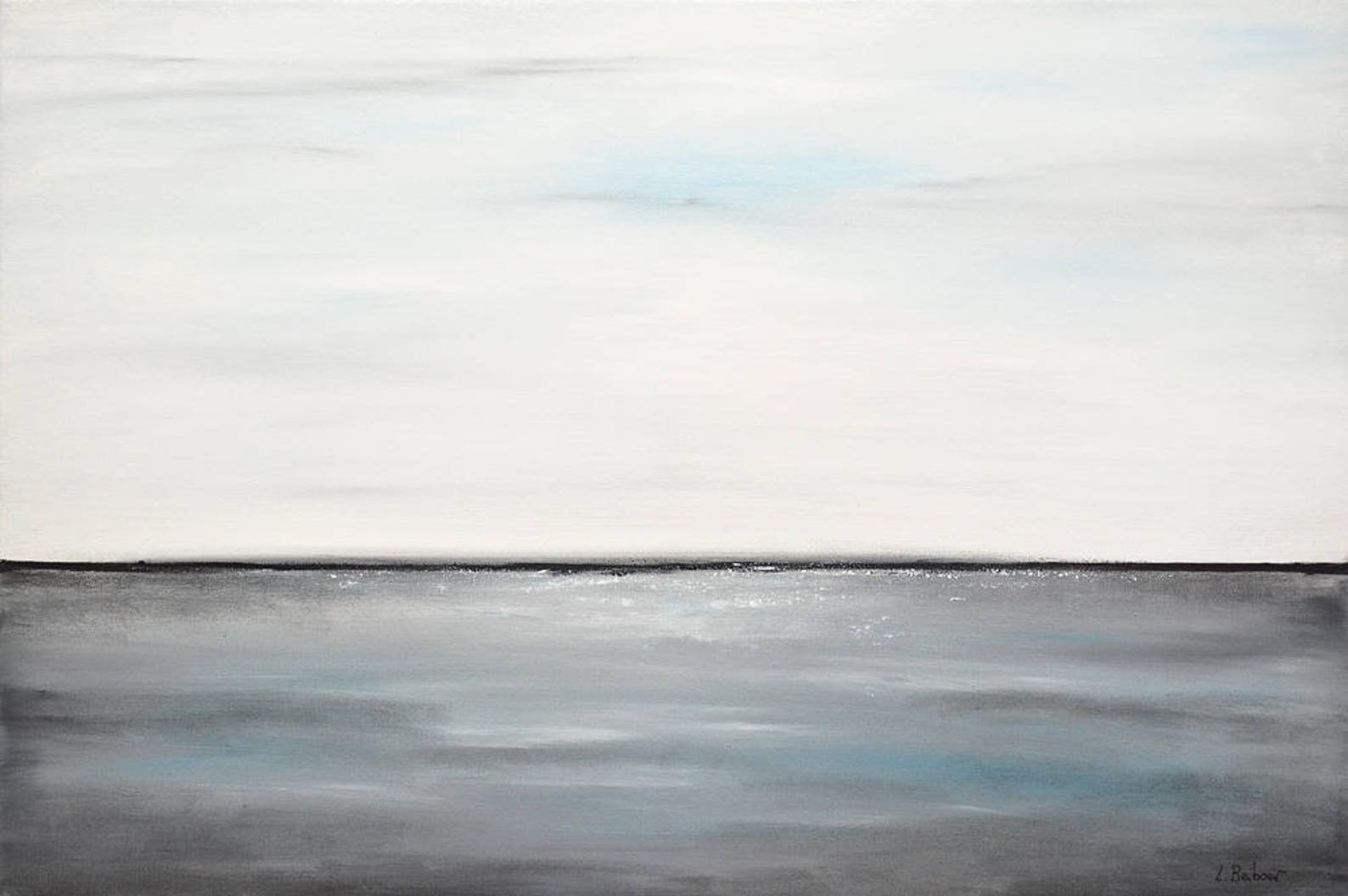 Large Original Landscape Painting Oil Painting White Gray Abstract Art