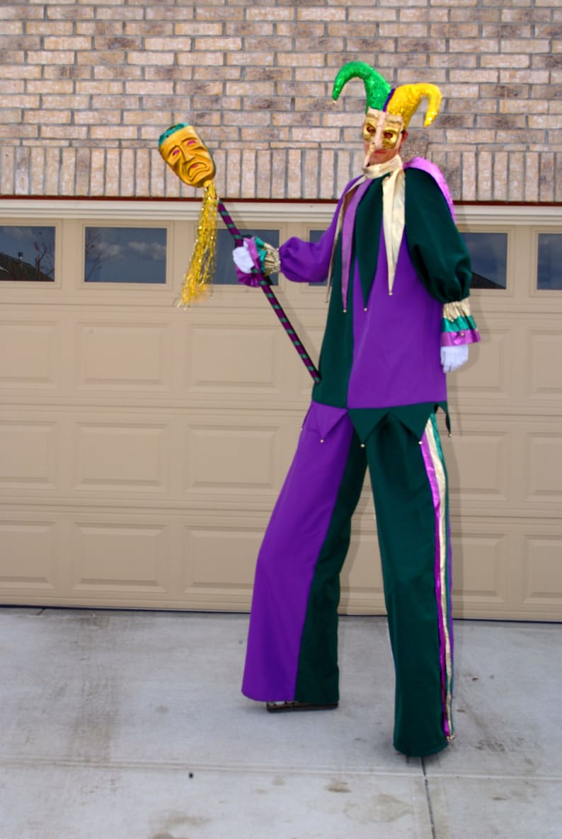Mens Mardi Gras Stilt Walker Costume Etsy