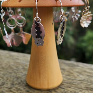 Cute silver hanging bat earrings