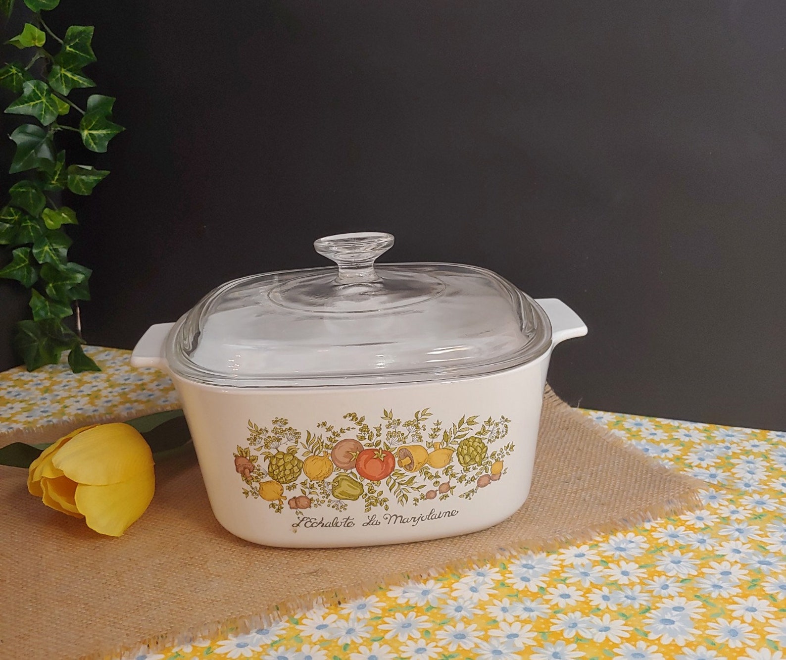 L Echalote La Marjolaine Vintage Corningware Square Corning Etsy