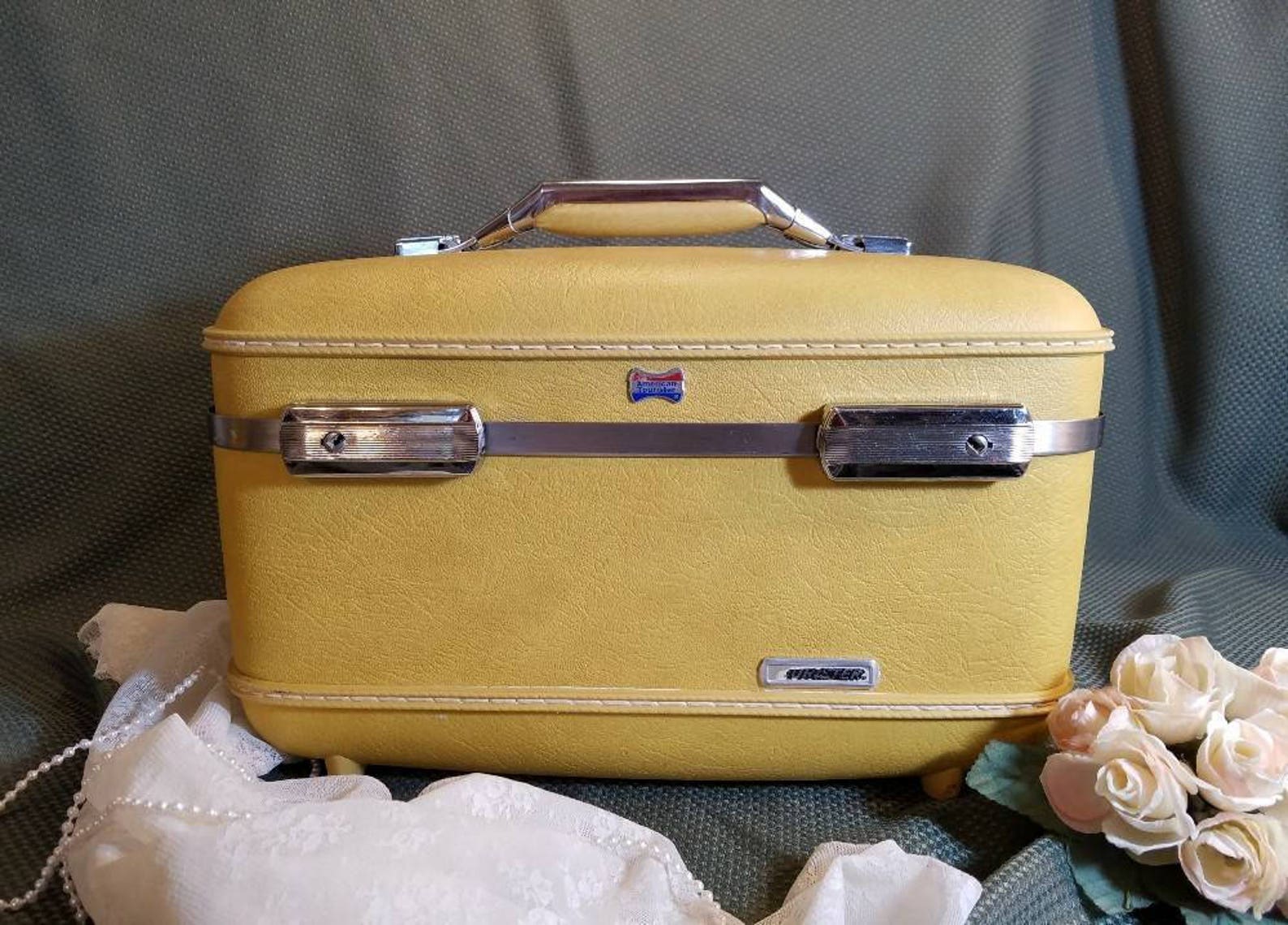 Vintage Train Case Yellow American Tourister Retro Personal Etsy