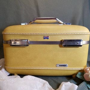 Vintage Train Case Yellow American Tourister Retro Personal | Etsy