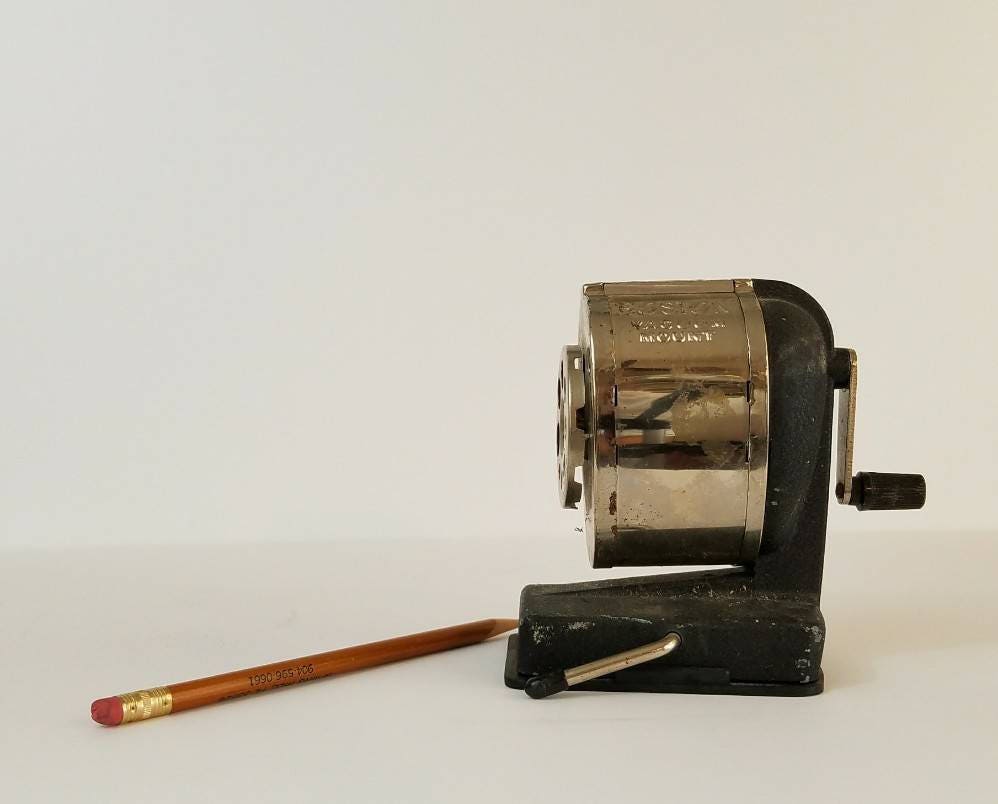 Boston Pencil Sharpener Vintage Manual Pencil Sharpener Mid Etsy