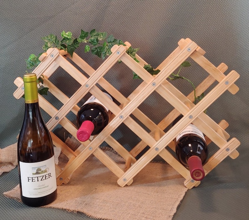 Folding Wine Rack Expandable Wooden Wine Rack Vintage Wine Etsy