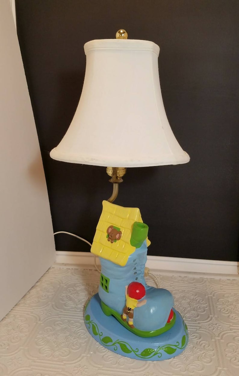 Vintage Nursery Lamp Nursery Rhyme Lamp Old Woman Shoe Etsy