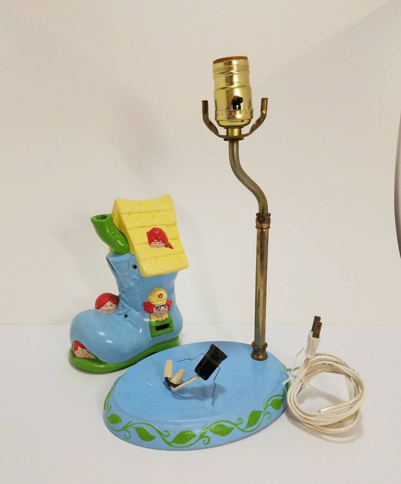 Vintage Nursery Lamp Nursery Rhyme Lamp Old Woman Shoe Etsy