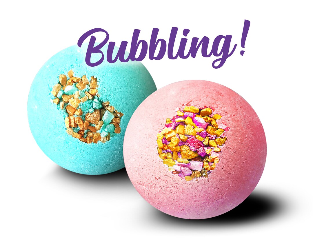 Set of 2 BUBBLE Bath Bombs, Goat Milk Bath Bombs for Men, Bubbling Bath