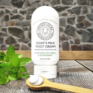 Goat Milk Foot Cream, Handmade Goats Milk Foot Creme, Tea Tree Lavender Peppermint lotion, Lavender Lotion for Feet, Natural Lotion for Feet