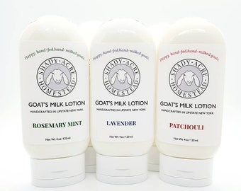 4 oz Goat Milk Lotion, hand made goats milk lotion, unscented lotion, moisturizing hand cream, scented lotion, body butter