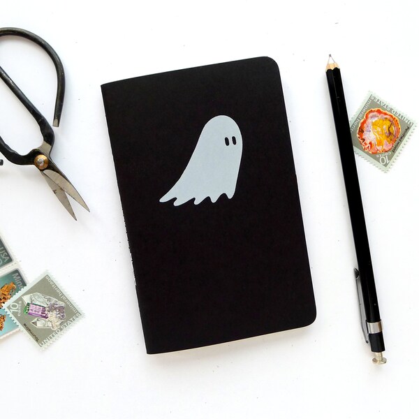 Ghost Jotter Notebook / Spooky Pocket Journal / Plain or Lined Paper