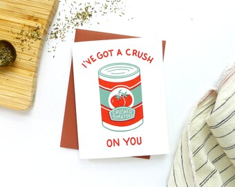 Crush on You Card / Valentine's Day Card / Food Love Card