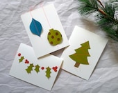 Cartes de Noël Noël, Silhouette 3D fil + embellissements papier, ensemble de 6