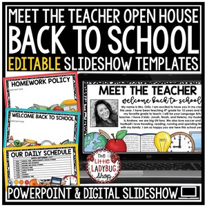 Back to School Night Slides | Open House Slideshow | Editable Meet the Teacher Templates PowerPoint and Google Slides
