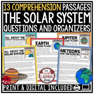 Solar System Reading Passages | Planets Reading Comprehension Passages | Science Reading | Tutoring Printables | Homeschool Lessons