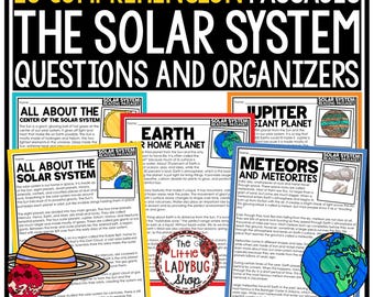 Brani di lettura sul sistema solare / Brani di comprensione della lettura sui pianeti / Letture scientifiche / Materiale stampabile per tutoraggio / Lezioni per la scuola domestica