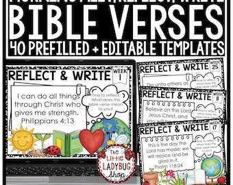 Kids Bible Lessons | Bible Verse of the Week | Bible Reflection Homeschool Bible Verse Study | Kids Prayer Journal | Sunday School Lessons
