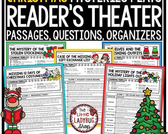 Spettacoli teatrali di lettori di gialli di Natale / Sceneggiature teatrali di lettori di Natale / Attività di lettura di dicembre per la terza, quarta e quinta elementare