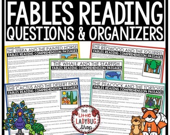 Fables Reading Passages | Fables Stories  |  Teaching Theme Activities | Homeschool Printables | Reading Worksheets 3rd Grade 4th Grade