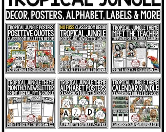 Wild Animal Safari Jungle Tropical Theme Classroom Décor Adventure Expedition Safari