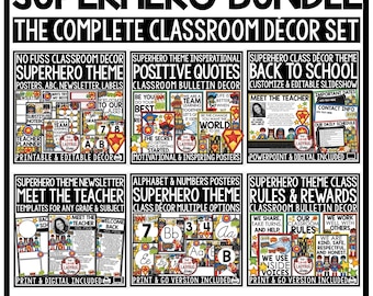 Superhero Theme Classroom Décor Class Rules Procedures and Expectations Posters Back to School Classroom
