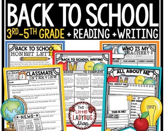 First Day Week of Back to School Activities 3rd 4th 5th Grade All About Me Poster Pennant
