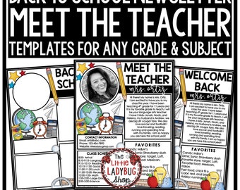 Modello Incontra l'insegnante / Modello di newsletter per la scuola / Modelli di newsletter modificabili per insegnanti / Open House della scuola / Notizie sul ritorno a scuola