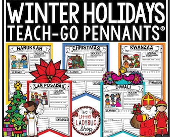 Vacanze invernali Progetto di ricerca sul Natale in tutto il mondo / Lezione di homeschooling / Schede di lavoro stampabili di Natale / Culture in tutto il mondo