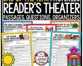 End of Year Readers Theater Scripts, 3rd 4th 5th Grade | End of the Year Mystery Reading Comprehension