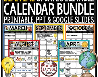 Editable Monthly Calendar 2026 2027 Templates Printable Class News Parent Families Communication