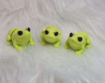 Mini animal articulé articulé en 3D Pocket Pal | Jolie petite grenouille agitée | Bureau pour animal de compagnie au format de poche | Article expédié | Petite grenouille