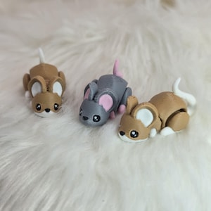Mouse Pocket Pal Mini 3D Printed Animal | Brown or Grey Tiny Mouse Toy | Pocket Sized Desk Pet | Physical Item Shipped | Small Mouse Figure